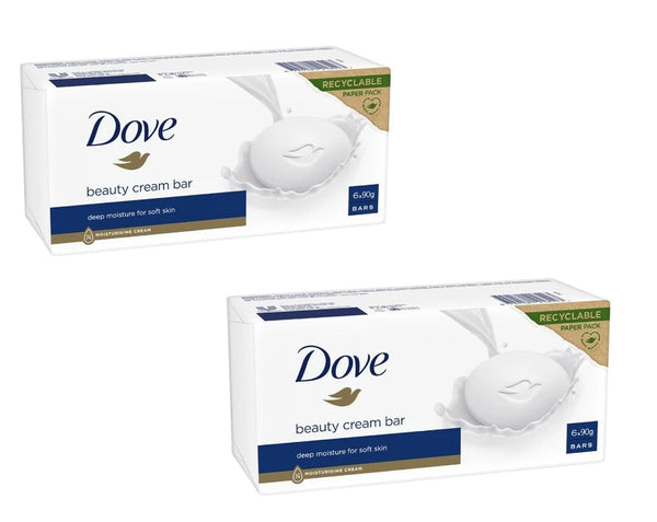 Dove Beauty Cream Bar Moisturising Hand & Body Wash for Soft Skin 6-Packs of 90g