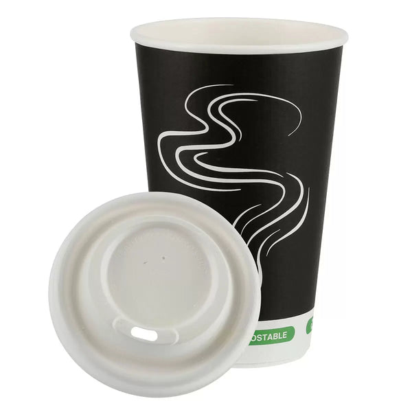 iECO Recyclable Triple Wall Hot Cups & Lids, 12oz, 100 Pack