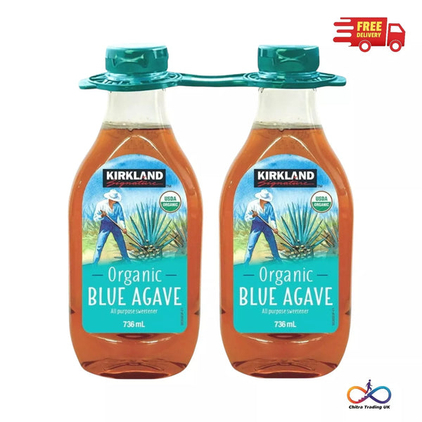 Kirkland Signature Organic Blue Agave All Purpose Sweetener 736ml (Pack of 2)