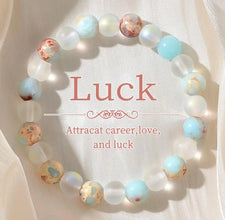 Shoushan Stone Beaded Semi-Minimalist Stretch Bracelet for Luck, Career & Love