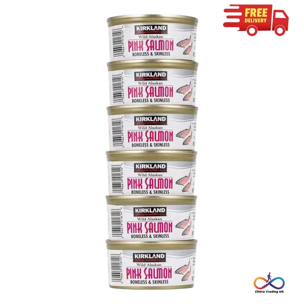 Kirkland Signature Wild Alaskan Pink Salmon Boneless & Skinless Cans Pack 6x170g