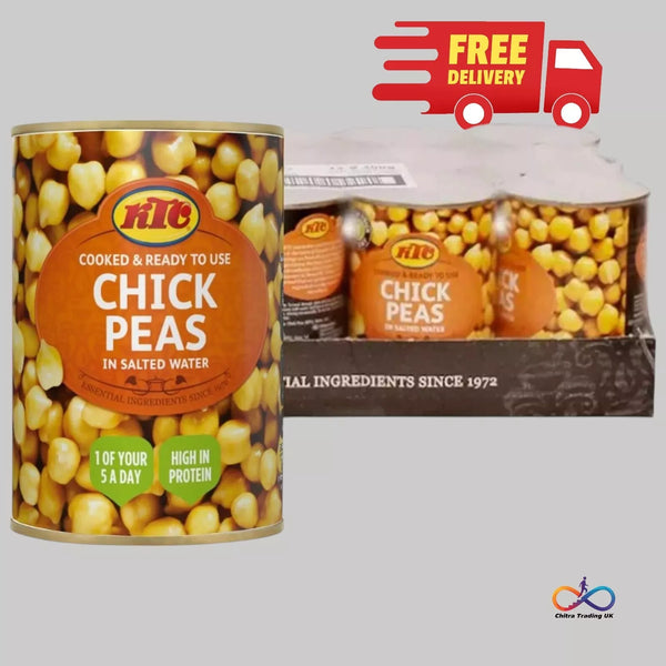 KTC Boiled Chick Peas in Salted Water High Protein & Fibre 400g Can (Pack of 12)