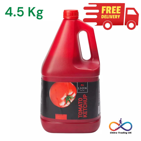 Lion Tomato Ketchup Sauce Dip Vegan Sweet Flavour Gluten Free Large Pack 4.54kg