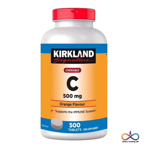 Kirkland Signature Vitamin Chewable C Orange Food Supplement 500mg - 500 Tablets