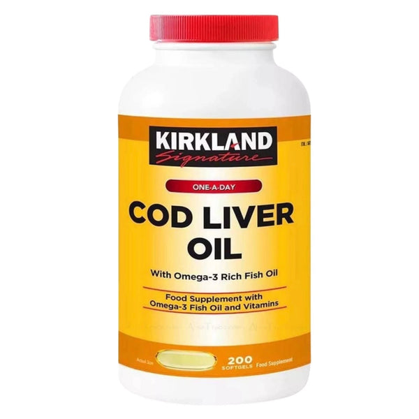 Kirkland Signature Cod Liver Oil+Omega3 Fish 1150mg Vitamin Pack - 200 Capsules
