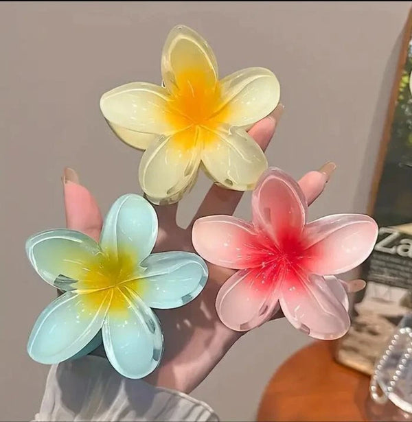 Flower Hair Claw Clips Hawaiian Flower Hair Claw Clips Hair Hold Jaw Clip