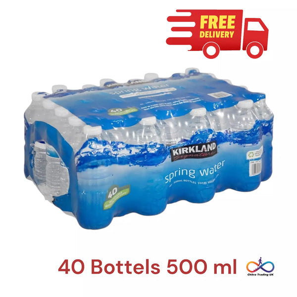 Kirkland Signature Spring Water Still Bottled 100% Natural 500ml (Pack of 40)