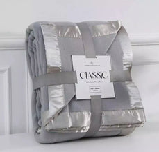 New Luxury Classic Satin Ribbon Border Cosy Fleece Throw