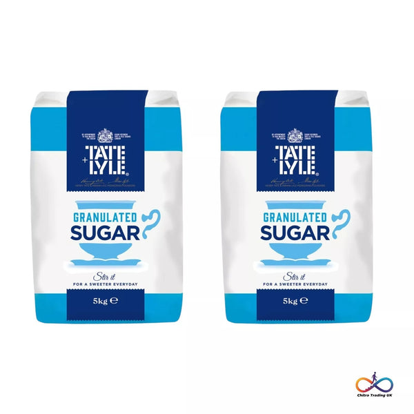 Tate & Lyle Pure Cane Granulated Sugar White Crystallised 10kg (2x5kg) Pack of 2