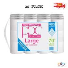 36x White Toilet Tissue Rolls 2ply 20 PPC Quilted Embossed Paper Jumbo