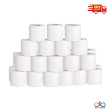 36x White Toilet Tissue Rolls 2ply 20 PPC Quilted Embossed Paper Jumbo