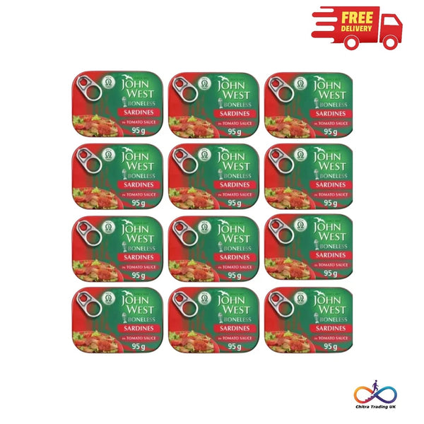John West Boneless Sardines in Tomato Sauce 12 X 95g Atlantic Sardines Omega 3