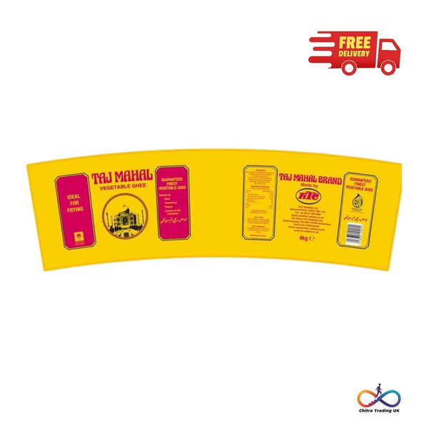 Taj Mahal Vegetable Ghee 4kg | Pure GM-Free Quality for Cooking & Frying