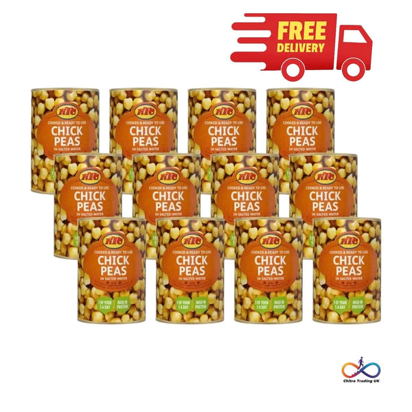 KTC Boiled Chick Peas in Salted Water High Protein & Fibre 400g Can (Pack of 12)
