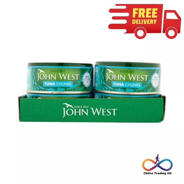John West Tuna Chunks in Brine Savoury Naturally High in Protein 12 Cans of 145g