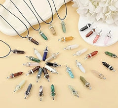 Bullet Crystal Hexagonal Pendant Necklace Women's Natural Quartz DIY Jewellery