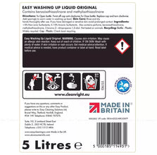 Easy Professional Dish Washing Up Liquid Original Kitchen Soap 5-Litres Pack