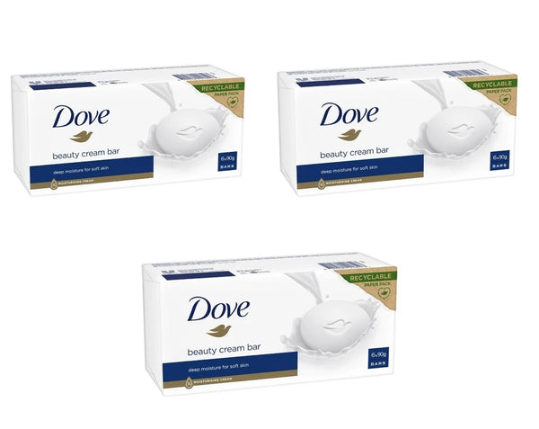 Dove Beauty Cream Bar Moisturising Hand & Body Wash for Soft Skin 6-Packs of 90g