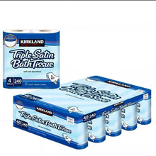Kirkland Signature Triple Satin 3-Ply Soft Toilet Tissue Rolls White 240 Sheets