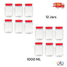 Plastic Storage Jar With Screw Top Lids Candy Food Containers Clear Pots 1000ml