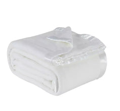 New Luxury Classic Satin Ribbon Border Cosy Fleece Throw