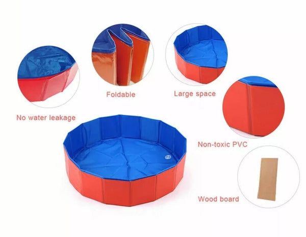 PowBear Dog Paddling Pool Portable Dog Pools Slip Resistant & Durable 160 X 30
