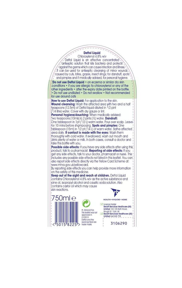 Dettol Antiseptic Disinfectant Liquid Kills 99.9% Germs & Bacteria - (750ml)