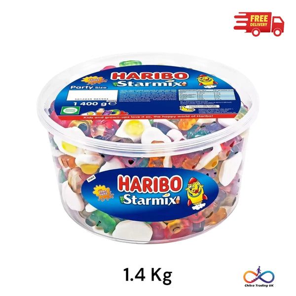 Haribo Starmix Bulk Sweets Tub -  1.4 kg, Party Filler, Snack