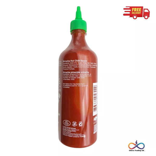 Flying Goose ® Thai Sriracha Hot Chilli Sauce Large 730ml Bottle Vegan 🇹🇭