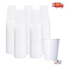 100 White & Clear Plastic Vending Cups Reusable / Disposable Drinking Cups 7oz