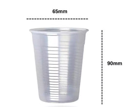 100 White & Clear Plastic Vending Cups Reusable / Disposable Drinking Cups 7oz